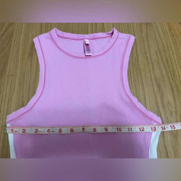 SKIMS Cotton Rib Colorblock Tank Mini Dress – Pink & White – Size L - Picture 10 of 12
